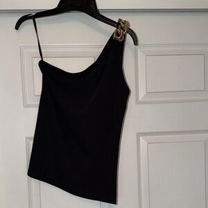 Elegant Black One-Shoulder Top